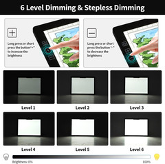 Rechargeable A4 Light Box,Led Light Pad with Built-In Stand & Clip,6 Levels of B