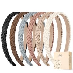 6 Pack Trendy Headbands for Thicker Hair, Non Slip 0.6 inch Thin Knitted