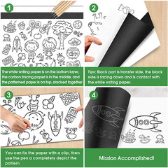Carbon Paper for Tracing Graphite Transfer-Paper – 30 Pcs Black Graphite Paper