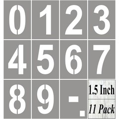 1.5 Inch Number Stencils for Painting – 11 Pack Inch, White