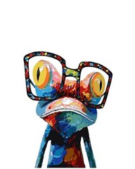 PSENIW Paint by Numbers Kit for Adults Beginners—Abstract Frog Frameless Brown