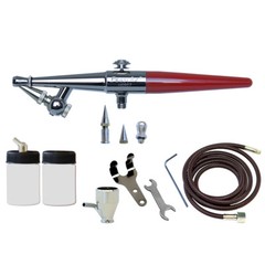 H-3AS Paasche Single Action Airbrush with all Three Heads, Bottles, Cup, & Hose