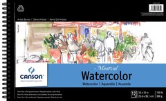 Artist Series Montval Watercolor Paper Wirebound 140lb 300g 10×15″ 12 Sheet