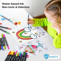 Non-Toxic Water-Based Dual Tip Markers for Coloring & Journaling – 160 Colors
