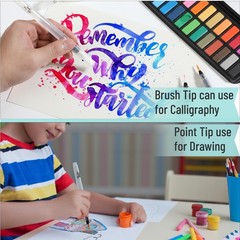 Mr. Pen- Watercolor Brush Pens, 6 pcs Small, Medium, Multicolor