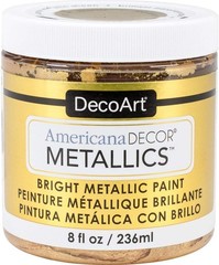 Americana Decor Metallics 24K Gold – 8oz Metallic 24K Gold Acrylic Paint – Wa…