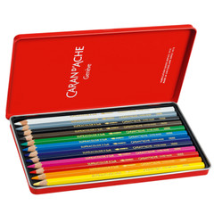 Caran d’Ache Supracolor 12 Set Artist Aquarelle Colour Pencil Soft Water Soluble