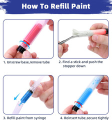 Fillable Touch up Paint Pen Brush, 3 Pcs Paint Pen for Wall Touch Up, Refillable