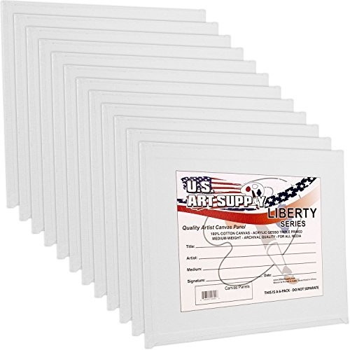 U.S. Art Supply 6×6″ Acid-Free Professional Artist Canvas Panels 8-Pack
