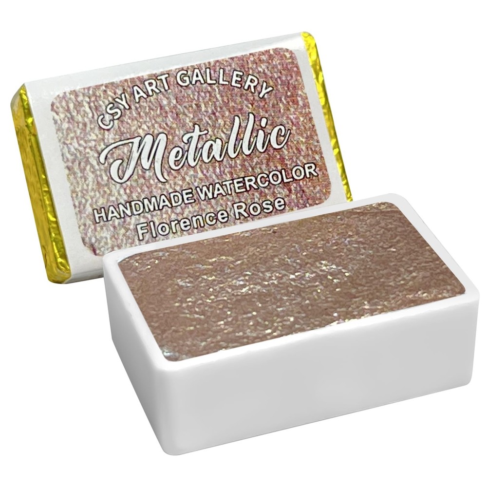 Handmade Watercolors – Metallic Glitter Paints Florence Rose – Full Pans Prem…