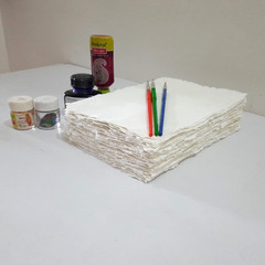Handmade Paper Mixed Media Deckle Edge Blank Loose Leaf for Watercolor, Write…