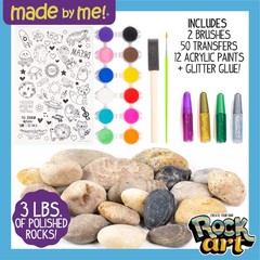 Made By Me Rock Art Kit, Rock Painting Arts and Crafts Kit, Includes 3 Pounds…