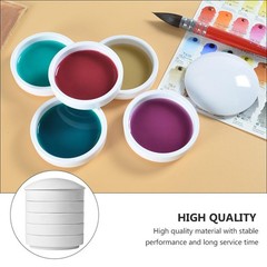 Ceramic Ink Dish 5-Layer Porcelain Palette Paint Tray for Pigment Mixing 4.25…