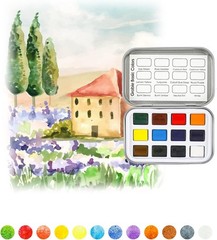Compact 12-Color Watercolor Set – Ideal for Beginners & Passionate Hobbyists