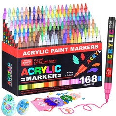 168 Colors Acrylic Paint Markers and ACRYLIAC PAINT PENS for Rock, Wood, Fabr…
