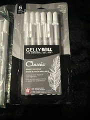 Sakura Sumo Comfort Grip Pencil & 2 Packs Of 6 White Gelly Roll Classic Pens