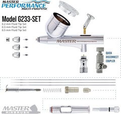 All-in-One G233 Airbrush Kit – 0.2, 0.3 & 0.5mm Nozzles & Accessories Included