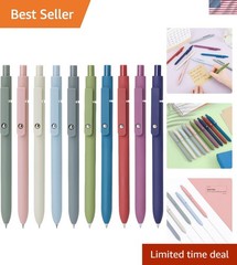 Fine Point Gel Pens – 10pcs Morandi Retro Black Ink Collection