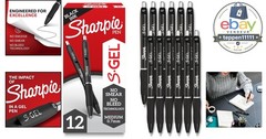 Gel Pens Black Barrel Medium Point 0.7mm Black Gel Ink 12 Count