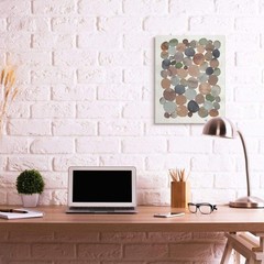 Stupell Industries Earth Tone Organic Circles Abstract Cobblestone Design, Desig