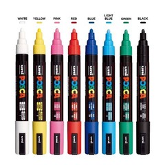 uni POSCA 8pk PC-5M Water Based Paint Markers Medium Point 1.8-2.5mm