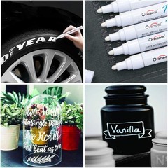 Waterproof White Paint Pens – Quick Dry Markers, 6 Pack
