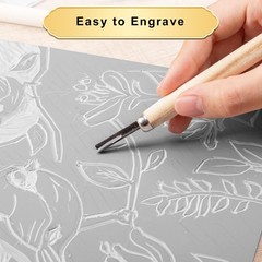 4 PCS 8×10 Inch Linoleum Blocks Printmaking Rubber Carving Tools Stamp Art
