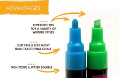 Chalk Markers – 4 White, Erasable, 1 Count (Pack of 4), 4 White 6mm