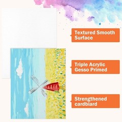 16 Pack 8x10in Canvas Painting Kit, Canvases Board & Easel & Acrylic Paint Se…