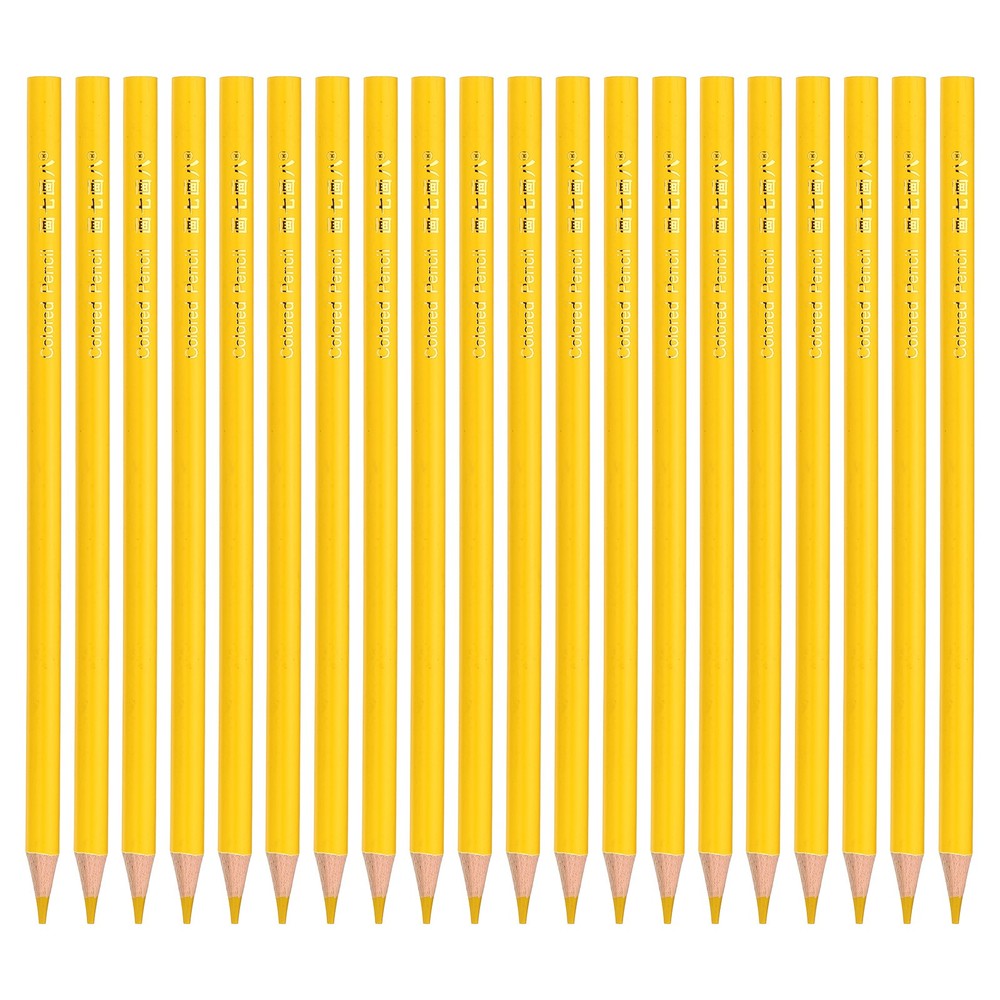 Lemon Yellow Colored Pencils Set, 20 Pcs Oil Color Pencils