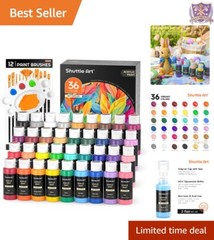 Acrylic Paint Set 36 Colors 2oz Non-Toxic Rich Pigments for Artists & Kids