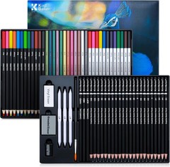 70 PCS Art Supply Drawing Set, Pro Art Supplies with Tutorial,Colored, Graphi…