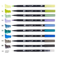 ABT Dual Brush Pen set of 10, LANDSCAPE