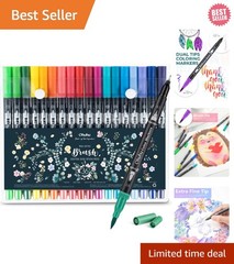 Water-Based Dual-Tip Marker Set – 36 Vibrant Colors for Intricate Coloring