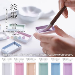 Boku-undo Solid Sumi ink Ezumi Snow 6colors set Watercolor Nakagawa Bokuundo