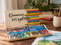 Grumbacher Oil Pastels Set 22-48 Japan 48 Color Artist Set w/ Box