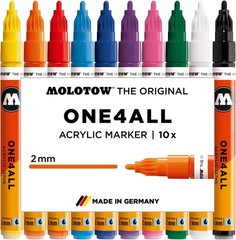 All-Surface Acrylic Paint Marker Set – 10 Colors, High Covering, 2mm Point