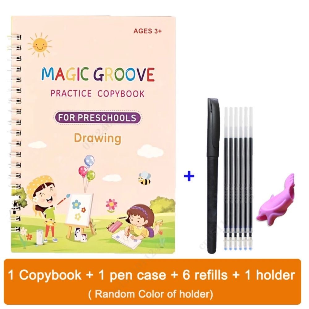 16Pcs Grooved Magic Practice Copybook Set Boys Girls Handwriting Book Practice