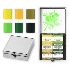 Mini Portable 6-Color Solid Watercolor Paint Set Solid Watercolor-yellow Green