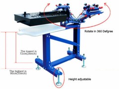 Screen Printing Equipment 3 Color 1 Station Press Printing Kit with Small Dryer