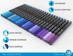 Acrylic Paint Pens 22 Assorted Blue And Purple Pro Color Series (EXTRA FINE)