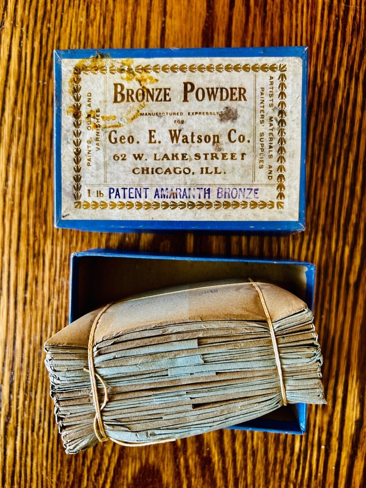 16 ONE OUNCE RARE ANTIQUE 1930s “BRONZE” METAL LEAFING GILDING POWDER