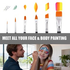 Face Paint Brush Set, 6pcs Artist Brushes for Body Face Painting,Acrylic Pain…