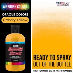 US Art Supply 8-Ounce Opaque Canary Yellow Airbrush Paint