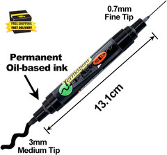2 Black Bold Tip and Extra Fine Tip Paint Markers Waterproof Oil Paint Pen ⭐️⭐️⭐