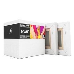 Stretched canvas 6×6 inch pack of 6 for acrylic oil painting
