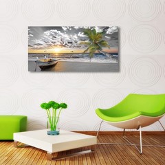 Canvas Wall Art Black and White Beach Palms Prints Paintings for Home Wall De…