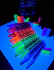 Glow in the Dark Paint Pens – 14 Neon UV Fluorescent Colors