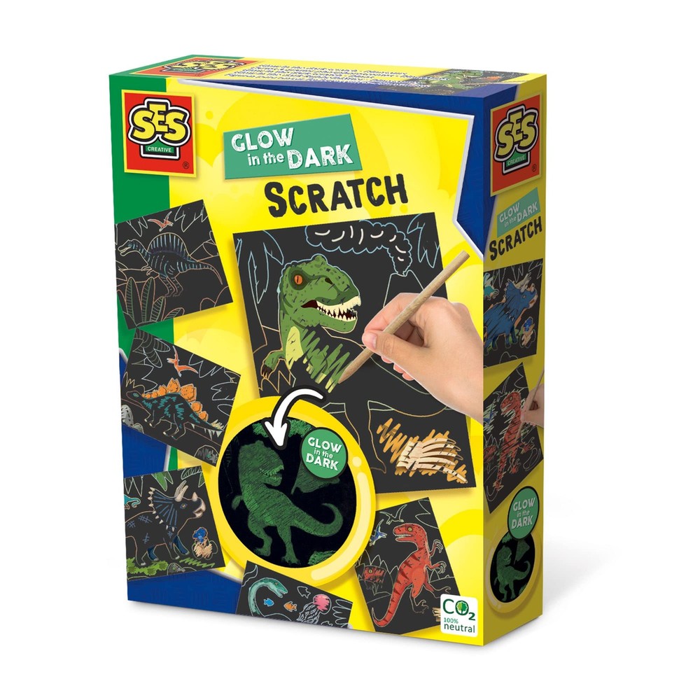 SES Creative 14285 – Glow in The Dark Scratch – Dinosaurs Classic