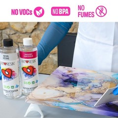 Epoxy Resin – High-Gloss Clear Coat for Artwork – 32 oz (16 oz resin + 16 oz …